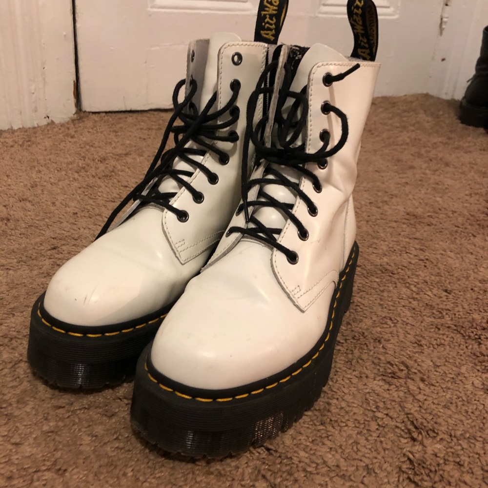 Doc Marten white platform size 8